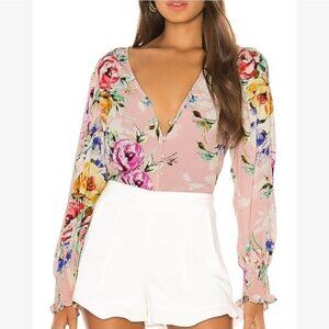Yumi Kim Check Mate Blouse In Lovers Bouquet Pink Women's M Floral Preppy